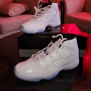 Jordan Blue and White High-Top Sneakers with Classic Design